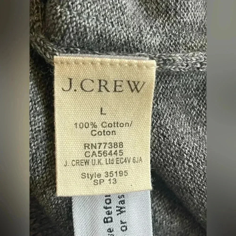 Men’s J. Crew V-Neck Cotton Sweater in Gray